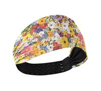 aidingzhi Beauty Spring Flowers Montana Bitterroot_76903_3 no slip stretch headbands for women Stretchy wide head bands for women's hair for Workouts Daily use Running Yoga