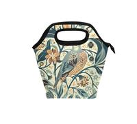 aidingzhi big lunch bags for women with Curved handle insulated lunch box Water-Resistant soft cooler bag for Beach School Quail Portray 1900s Soft Duck Yellow Light Blue