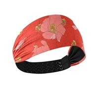 aidingzhi Big Red Bloom Flowers Cooling baseball headband Stretchy sweatbands for Running Athletic Sports Cycling Yoga