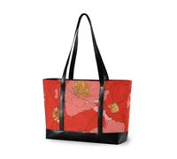 aidingzhi Big Red Bloom Flowers professional computer bag with zipper tote bags for school with