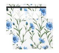 aidingzhi Binder Pouches Adorable Pen Holder Case for 3 Rings Binder 2 Pack Students School Supplies Cartoon Cornflower White Background