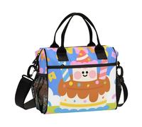 aidingzhi Birthday Cake Cartoon Colorful Lunch Box for Men Minimalist Lunch Box Cooler Bag with Shoulder Strap Lady Kitchen M