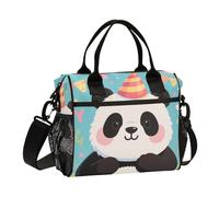 aidingzhi Birthday Panda Cartoon Colorful Lunch Bag for Boys Large Thermal Lunch Bags with Shoulder Strap Boy University M