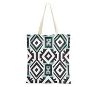 aidingzhi Black and White Illustration Design Mint Tote Bag Canvas reusable Tote Bag With Pockets Christmas Retirement Shopping Beach Work 16"x15" school essential