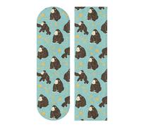 aidingzhi Black Gorilla Yellow Stars Grip Tape Designs Skateboard Non Slip Grip Tape for Scooter, 44×10 Inch