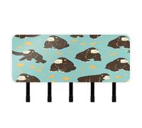 aidingzhi Black Gorilla Yellow Stars Keys Holder on Wall with Mail Organizer & 5 Hook Self-Adhesive Hanging Wall Decor Decorative Wall for Doorway Doorway Doorway