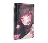 aidingzhi Black Psycho Anime leather mens slim wallets With ID Window RFID Blocking credit card protector for Men and Women