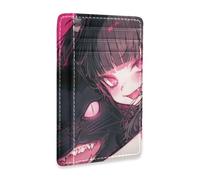 aidingzhi Black Psycho Anime leather mens wallet slim with money clip RFID Blocking small card holder for men&women