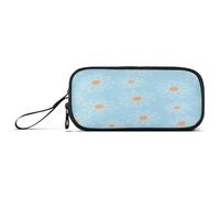 aidingzhi Blue Daisy Flower Nylon Pencil Bags For Kids Large Capacity Pencil Cases For College School Stationery for Elementary Teens