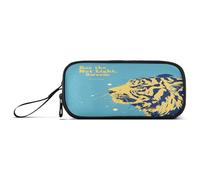 aidingzhi Blue Tigers Be The Light Nylon Teen Pencil Bag Large Capacity Big Pencil Case With Zipper Stationery Bag for Preppy School Adults
