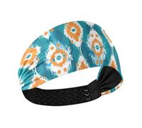 aidingzhi Boho Green Orange Moisture Wicking womens headband Stretchy sweaty bands for Volleyball Football basketball Workouts
