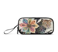 aidingzhi Boho Mandala Flowers Leopard Colorful Nylon Pencil Bag School Large Capacity Zipper Mesh Pencil Case School Stationery for High School Man