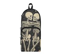 aidingzhi Boho Skulls Nylon 3 Compartments Teen Pencil Bag study&multifunctional Pen Pencil Case Stationery for Preppy School