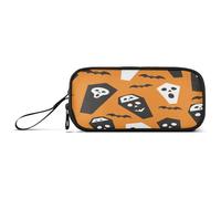 aidingzhi Boo Coffin Halloween Nylon Pen Pencil Bag Big Capacity Pencil Case Stationery for High School Girls