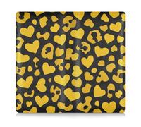 aidingzhi Bright Yellow Beige Leopard Pattern Heart Pu Leather Auto Registration Insurance & ID Card Holder Glove Box Compartment Organizer for Documents, Cards, License