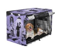 aidingzhi Cage Covers for Dog Crates Kennel Covers for Puppy with Roller Shades 42 Inch - Scary Chicken Chef Purple