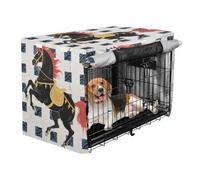 aidingzhi Cage Covers for Dog Crates Pets Kennel Covers Rollers Shades - Black Horse Japanese
