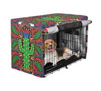 aidingzhi Cage Covers for Dog Crates Pets Kennel Covers with Roller Shades - Mexico Style Cactus