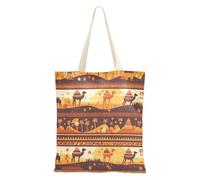 aidingzhi Camel Egyptian Style Canvas Tote Large Capacity Canvas Bags For Women Grocery & Farmers Market 16"x15" school essential