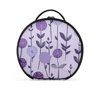 aidingzhi Candy Floral Design Violet Lilac Toiletry Bags Vertical Free-Standing Waterproof Cosmetic Bags With Zipper with adjustable dividers 11 IN
