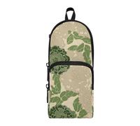 aidingzhi Carnation Lace Olive Green and Sand Nylon 3 Compartments Large Pencil Case Pencil Bag study&multifunctional Pencil Case Stationery for Elementary