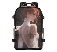 aidingzhi Carry On Backpack for Men Women, TSA Friendly Flight Approved Lightweight (longwword) 20L with Water Bottle Pocket 15.6 Inch Laptop Bag, Swan Angel Anime