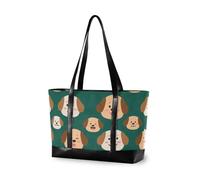 aidingzhi Cartoon Cute Brown Dog Portable laptop bag for women 14 with zipper large tote for nurse work with