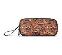 aidingzhi Cartoon Cute Christmas Orange Sequin Pumpkin Nylon Pencil Bag College Big Capacity Pencil Cases Stationery Organizer for Elementary Student