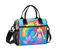 aidingzhi Cartoon Cute Mermaid Lunch Bag Insulated with Handles Lunch Cooler Bags with Shoulder Strap Lady Picnic S