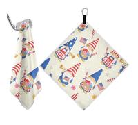 aidingzhi Cartoon Dwarves Independence Day microfiber towel Waffle Pattern, Portable golf towel magnet with Carabiner Clip, 18"x18" golf towels for golf bags