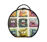aidingzhi Cartoon Funny Cute Monsters Cosmetics Bag Travel-Size Accessories Portable Makeup Bag With Handle with adjustable dividers 11 IN