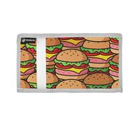 aidingzhi Cartoon Hamburger Pile trifold wallet for men gifts for young simple sturdy wallet for men with lanyard Christmas presento