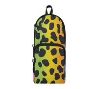aidingzhi Chic Rainbow Leopard Print Nylon 3 Compartments Girls Pencil Bag Large Capacity Pencil Cases For School School Stationery for School supplies