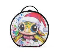 aidingzhi Chic Sea Turtle Cosmetic Bag Vertical Free-Standing Essentials Cosmetic Bags With Zipper with adjustable dividers 11 IN