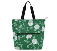 aidingzhi Children's Book Tote Bag for Kids Students Adults, Carnation Lace Emerald Green Water-resistant Heavy Duty Reusable Library Book Bag Grocery Bag for School and Playtime Rainbow