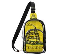 aidingzhi Clear Yellow Snake Don't Tread on Me Flag womens crossbody fanny pack, PVC waterproof multipurpose crossbody fanny packs transparent handbag