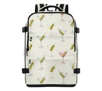 aidingzhi College Backpack for Men Women, Airplane Approved Clean Design (longwword) 20L with Water Bottle Pocket 15.6 Inch Laptop Bag, Retro Summer Gourmet