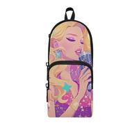 aidingzhi Colorful Beauty Singer Nylon 3 Compartments Pencil Bags With Zipper Multi-purpose and aesthetic Pencil Case For Teen Stationery for Elementary