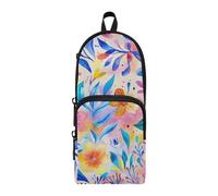 aidingzhi Colorful Boho Floral Nylon 3 Compartments Large Pencil Case Pencil Bag study&multifunctional Zipper Pencil Case Stationery Bag for Office