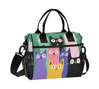 aidingzhi Colorful Cats Adult Lunch Box Large Office Lunch Box with Shoulder Strap Lady Gym S