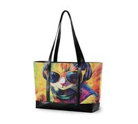 aidingzhi Colorful Dj Cat with Turntables modern work bags for women tote with zipper work tote bags for women for university with diaper