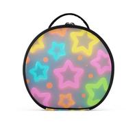 aidingzhi Colorful Fluorescent Hollowed-out Stars Makeup Bags with Compartments & Handle Portable Makeup Bag With Handle with adjustable dividers 11 IN