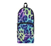 aidingzhi Colorful Leopard Print Psychedelic Nylon 3 Compartments Large Pencil Bag Big Capacity Pencil Cases School Stationery for Elementary