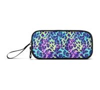 aidingzhi Colorful Leopard Print Psychedelic Nylon Big Pencil Bags Big Capacity Pencil Case With Compartments Stationery Organizer for College Adults