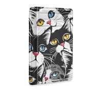 aidingzhi Comic Cats Black White leather wallets for women slim With Cash Slot RFID Blocking small card wallet woman for men&women