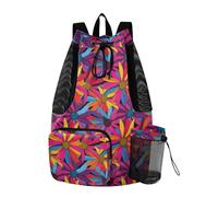 aidingzhi Coneflower Genesis Colorful Drawstring Backpack Camp Bag With Inside Pockets Waterproof