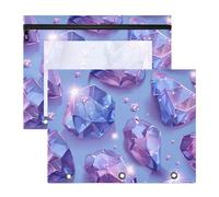 aidingzhi Cosmetic Bag Adorable Storage Bag for 3 Rings Binder 2 Pack Students Back To School Sparkling Sapphire Design
