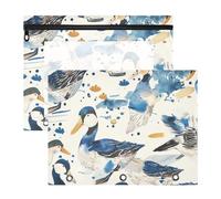 aidingzhi Cosmetic Bag Adorable Storage Bag for 3 Rings Binder 2 Pack Teacher Office Watercolor Wild Duck Denim Cream White