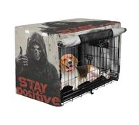 aidingzhi Cover for Dog Cage Privacy Wire Cage Cover Dog Crate Protector 36 Inch - Death God Skull