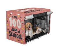 aidingzhi Cover for Dog Cage Puppy Wire Cage Cover Rollers Shades 42 Inch - 100 Days School Red